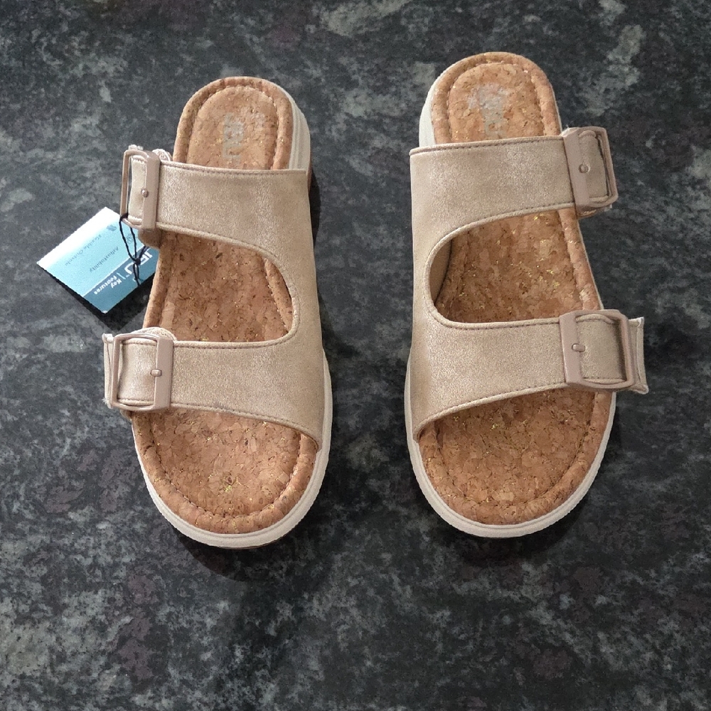 JBU Tan Adjustable Strap Sandals
